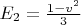 $E_2 = \frac{1-v^2}{3}$ $E_2 = \frac{1-v^2}{3}$