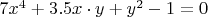 $7x^4+3.5x\cdot y+y^2-1=0$