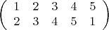 $$\left(\begin{array}{ccccc}
1&2&3&4&5\\
2&3&4&5&1
\end{array}
\right)$$