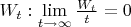 $W_t: \lim\limits_{t\to \infty} \frac{ W_t }{t}  =0$