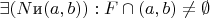 $\exists (N \text{и} (a,b)): F\cap(a,b)\neq \emptyset$