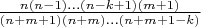 $\frac{n(n-1)\dots (n-k+1) (m+1)}{(n+m+1)(n+m)\dots(n+m+1-k)}$