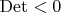 $\operatorname{Det} < 0$