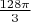 $\frac{128\pi}{3}$