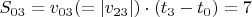 $S_{03}=v_{03}(=|v_{23}|)\cdot(t_3-t_0)=7м$ $S_{03}=v_{03}(=|v_{23}|)\cdot(t_3-t_0)=7м$