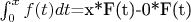 $\int_{0}^{x}f(t)dt$=x*F(t)-0*F(t)